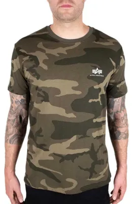 Produktbild von Alpha Industries Backprint T Camo T-Shirt für Herren Olive Camo