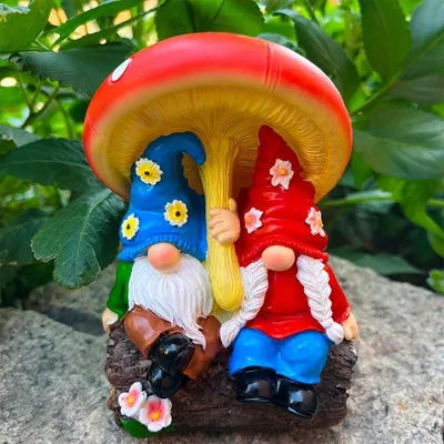 Gartenzwerg aus Harz, lustige Dekofigur, 12 cm, für Außen
