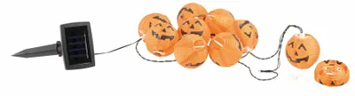 Image de Guirlande à LED avec 10 lampions "citrouilles d'Halloween" - Solaire