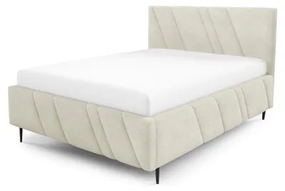 Immagine prodotto di Letto imbottito con contenitore, colore lino beige, dimensioni 160 x 200 cm