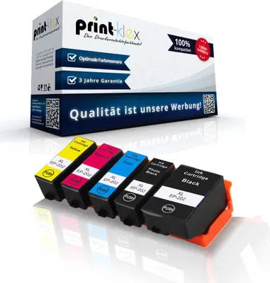 Produktbild von 5x Komaptible Tonerkartuschen für Epson Expression Premium XP 6000 XP 6005 202 XL 202 202XL Black Photo Black Cyan Magenta Yellow - Office Print Serie