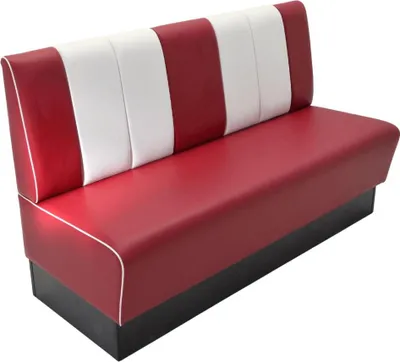 Produktbild von Gastro Sitzbank Americano Retro | Dinerbank Rot & Weiß | 160 cm breit | Amerikanische Sitzbank