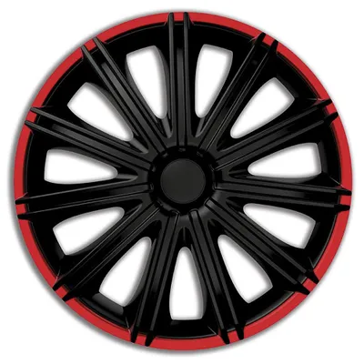 Obrázek produktu pro Kryty kol Nero 14 palců ABS černé / červené, sada 4 ks