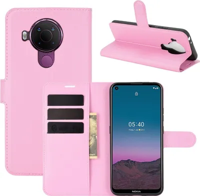 Produktbild von Schutzhülle für Nokia 5.4 Case Handy Hülle Cover Case Schutztasche Wallet Klapptasche, Farbe:Rosa