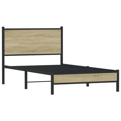 Obrázok produktu pre vidaXL Kovová posteľ bez matraca Sonoma dub 107x203 cm
