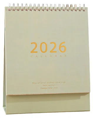 Produktbild von Tischkalender 2026 im Retro-Stil, dickes Papier, Zeitmanagement-Planer, Homeoffice, Schule, Tagesplaner