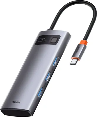 Zdjęcie produktu dla Stacja dokująca Baseus Metal Gleam, złącze PC USB Type-C, Gri