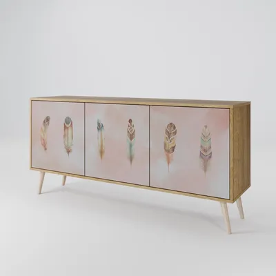 Produktbild von Spacerebels Kommode mit 3 Türen - Sideboard Komodenschrank - Highboard - Kleiderschrank Möbel - Wohnzimmer Schlafzimmer - 57,5×111×42 (HxBxT)