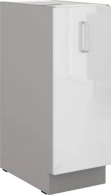 Produktbild von Küche Bianca Weiß Hochglanz Unterschrank 30 cm Schrankauszug Küchenschrank Grau