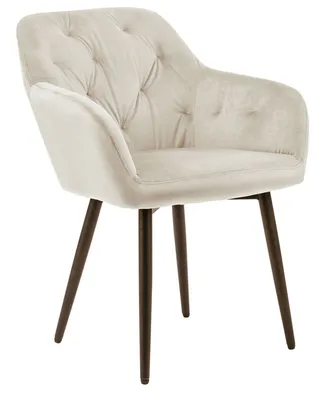 Immagine prodotto di SalesFever poltrona | rivestimento in velluto | struttura in metallo regolabile in altezza | cuciture a bottone | L 61 x P 45 x H 85 cm | crema - nero