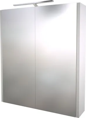 Produktbild von Bad - Spiegelschrank Bidar 04, Farbe: Weiß glänzend – 65 x 60 x 12 cm (H x B x T)