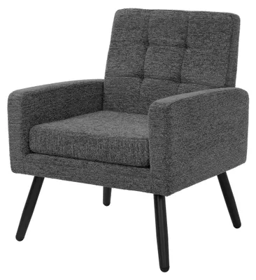 Immagine prodotto di Poltrona ML-Design per soggiorno, poltrona relax con braccioli, poltrona da lettura confortevole, poltrona imbottita con struttura in acciaio, poltrona per la televisione, poltrona lounge, colore antracite