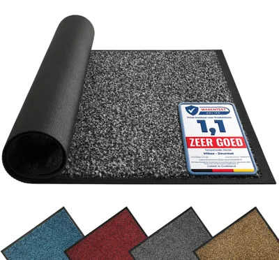 Productafbeelding van Deurmat binnen buiten, absorberend en wasbaar, grijs