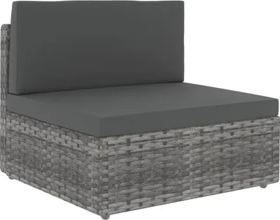 Obrázek produktu pro vidaXL 5dílná zahradní souprava s polštáři Grey Poly Rattan