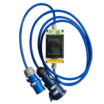 Produktbild von Camping Caravan 16A MID geeicht Mobiler Digital Stromzähler Zwischenstecker Box 230V / 16A CEE 3P CS230VRM 10m
