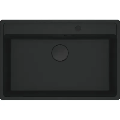 Obrázek produktu pro Franke vestavný dřez Maris MRG 210-72 A Fragranit pod omítku, Black Matt - Black Collection, otočný knoflíkový ventil
