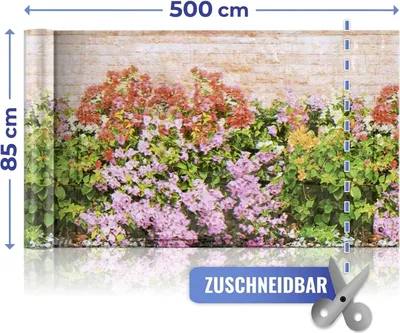 Obrázek produktu pro Balkonový kryt s květinami, 5 m x 85 cm, vícebarevný