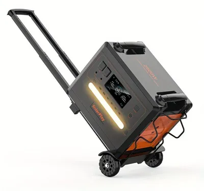 Produktbild von Tragbare Powerstation mit 2304 Wh Kapazität, 200 W Solarmodul und Schnellladefunktion