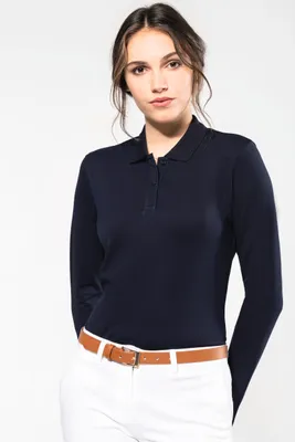 Produktbild von Kariban Premium Supima® Damen-Polohemd mit langen Ärmeln