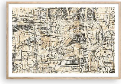 Produktbild von Gerahmtes Poster - Rahmen in heller Eiche - Graffiti Kritzeleien Zeichnen - 91,5x61 cm - Wand Bild - Wanddeko - Wandbilder - Kunstposter - Wandposter - Bilderrahmen - Bilder - P2NAA91x61-5047