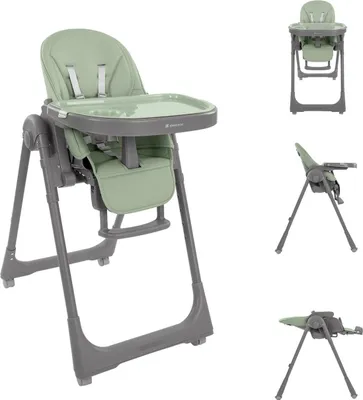 Immagine prodotto di Seggiolone Kikka boo Pastello 2, pieghevole, regolabile in altezza, con ripiano e rotelle, verde