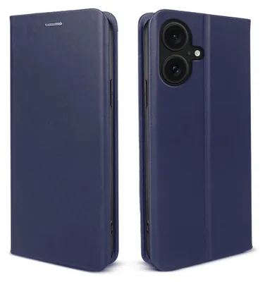 Produktbild von Handyhülle für Apple iPhone 17 Echtleder Flip Cover Hülle Case Kartenfach RFID Schutz Farbe: Blau