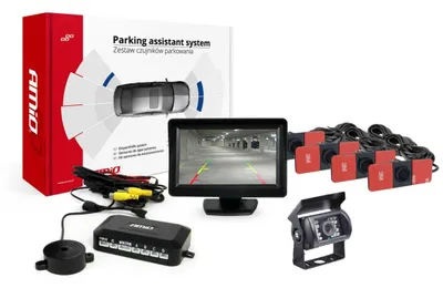 Immagine prodotto di AMiO Parking assistant TFT01 4,3" con telecamera HD-501-IR a 4 sensori nero per interni