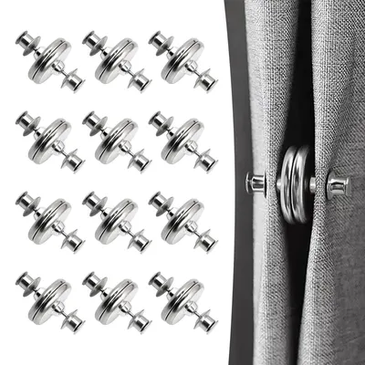 12 Paar magnetische Vorhangclips, silber, 20 mm
