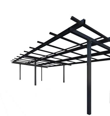 Produktbild von Carport Doppelcarport Gestell für 2 Autos - Überdachung für Autos - Aluminium, Schwarz