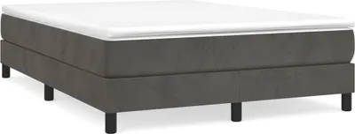 Produktbild von Boxspringbett mit Matratze Dunkelgrau 140x200 cm Samt