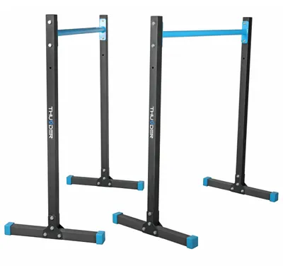 Produktbild von THUNDER® | DIPSY | Verstellbare Dip-Barren | 88–97 cm Höhe | Belastbarkeit 140 kg | Schwarz | Stahlrahmen | Kompakt & Stabil