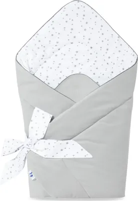 Produktbild von Pepi Babyhörnchen Einschlagdecke - 75×75 cm 100% Baumwolle - Babydecke Wickeldecke Babynest - Graues Velvet Boho Dreams