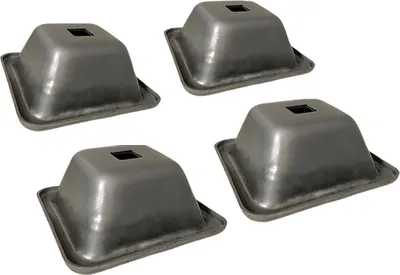 Produktbild von Palettenfüße aus Baustahl 127mm x 127mm x 54mm hoch 2190kg pro Fuß (4er Set)