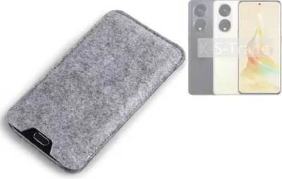 Produktbild von K-S-Trade Filz Handyhülle kompatibel mit Oppo Reno8 T Schutzhülle Filztasche Filz Tasche Case Sleeve Handy Hülle Filzhülle grau