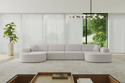 Produktbild von ALTDECOR Ecksofa - MARI-U2 - 388x171x79,5 - Hellgrau Corner Sofa Eckcouch Couch U-Form, Wohnlandschaft