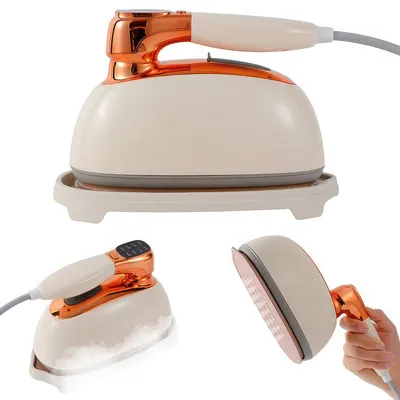 Produktbild von Reisebügeleisen Dampfbügeleisen kompakt, 1000W Mini Bügeleisen mit Keramiksohle, tragbarer Dampfglätter für Urlaub, Geschäftsreisen und Zuhause