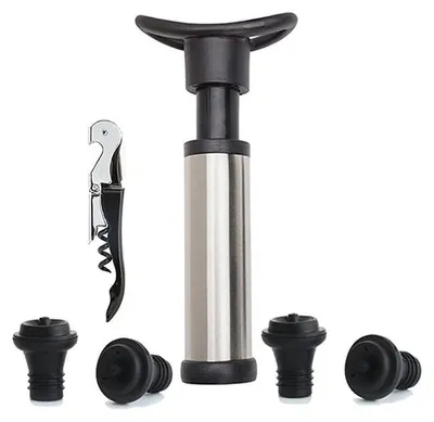 Produktbild von UNIQ Deluxe Vakuum-Weinverschluss-Set 7-teilig Weinpumpe mit 4 Stopfen und Zubehör