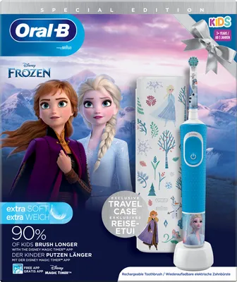 Produktbild von Oral-B BR-419563, Kind, Rotierende Zahnbürste, Tägliche Pflege, Sensibel, Mehrfarbig, Weiß, 2 min, Rund