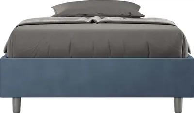Produktbild von ITYHOME - Gepolstertes Bett ohne Lattenrost 120x210 mit Mikrofaserbezug Blau Azelia
