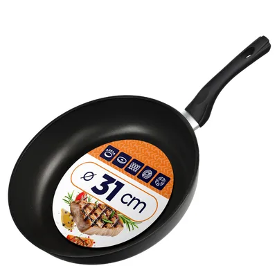 Produktbild von KADAX Bratpfanne "Garsas", Pfanne mit Antihaftbeschichtung, Pfanne mit Kunststoffgriff, 30 cm, Schwarz