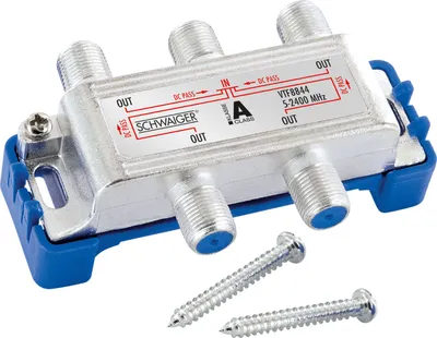 Produktbild von Verteiler 4-fach für SAT-, Antennen- und Kabelanlagen 9 dB