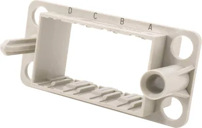 Immagine prodotto di HARTING Han telaio di aggancio, supporto flottante, 4 moduli (M) Gioco di galleggiamento +/-2,0 mm Intervallo di temperatura da -40 °C a 125 °C - 1