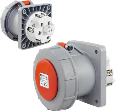 Produktbild von CEE Einbausteckdose gerade 63A 5-polig 400V IP67 Starkstrom Wasserdicht