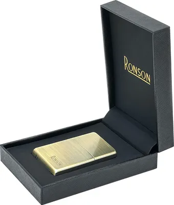 Obrázek produktu pro Zapalovač RONSON BRASS SATIN  Benzínový zapalovač
