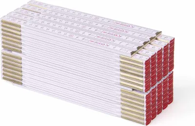 Immagine prodotto di 10 pezzi | Metrie 3 m Metro pieghevole Profi 15 | Bianco | Giunti in acciaio