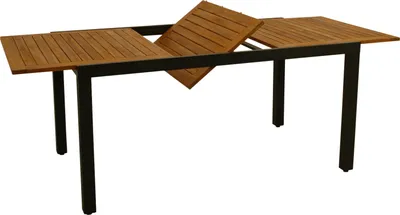 Produktbild von DEGAMO Gartentisch Ausziehtisch Esstisch MILOS 150/200x90cm, Aluminium anthrazit + Akazie geölt, ausziehbar
