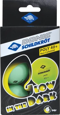 Produktbild von DONIC SCHILDKRÖT TT-Ball GLOW IN THE DARK POLY 40+, 6 Stück Keine Farbe Keine Farbe