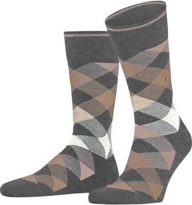 Produktbild von Burlington Herren Socken NEWCASTLE - Schurwolle, Clip, Raute, Onesize, 40-46 Grau