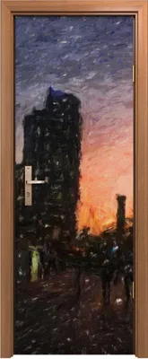 Produktbild von Türposter 70x200 cm Türaufkleber Türtapete Türfolie Klebefolie Landschafts architektur moderne Stadt