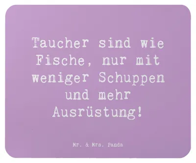 Produktbild von Mr. & Mrs. Panda Mauspad Spruch Tauchen Abenteuer - Lavendeltraum - Geschenk, pc mausunterlage, Sportart, unterwasserwelt, Taucher, Mouse Pad, tauchausrüstung, mousematte